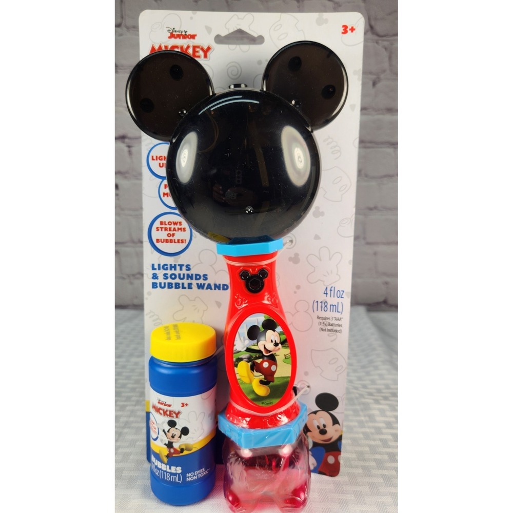 Disney Mickey Mouse Lights & Sound Bubble Wand Summer Fun!